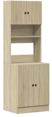 vidaXL Küchenschrank, Küchenzeile mit Türen Schubladen, Hochschrank für Küche Restaurant Hotel, Küchenmöbel, Modern, Sonoma-Eiche Holzwerkstoff
