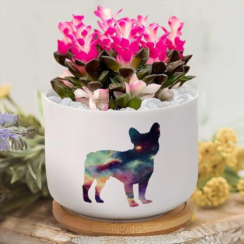 Yelolyio Blumentopf mit Mops-Motiv, personalisierbarer kleiner Blumentopf für Oma, Mutter, Oma