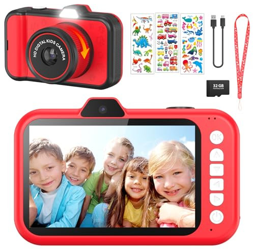 Uleway Kids Digital Camera - 48MP, 1080P HD, 3.5-Inch Screen, 32GB Card - Perfect for Boys & Girls Aged 3-12