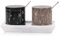 Radicaln Marble Salt Cellar With Lid and Tray 3'' Inches Oceanic and Balck Handmade Box Spice Container & Seasoning Containers for Kitchen Countertop Holder Ideal Sugar Bowl