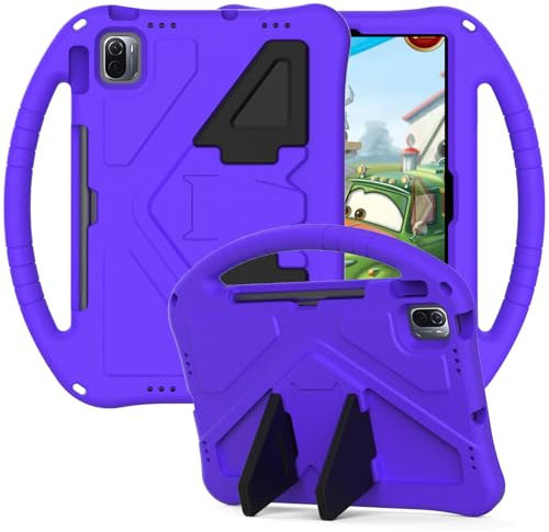 Funda para tablet Huawei MatePad SE de 11 pulgadas 2024, funda protectora ligera a prueba de golpes con soporte de asa, color morado