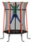 HOMCOM Kinder Trampolin Ø163,5 cm, Indoor Trampolin mit Sicherheitsnetz Randabdeckung Gummiseil, Kindertrampolin bis 50 kg, für Kinder 3-10 Jahre Rot