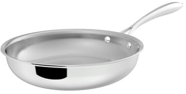 SANFELA 9.5 Inch Stainless Steel Frying Pan, 5-Ply Stainless Steel Skillet, Dishwasher and Oven Safe, Induction Pan, Even Heat Distribution