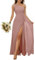 Robe de princesse asymétrique pour demoiselle d'honneur en mousseline de soie Robe de soirée formelle ZM154, vieux rose, 42