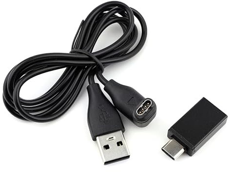 Replacement USB Charging Cable + USB-C Charger Adapter, Compatible with Garmin Forerunner 45 55 45S 165 245 255 265 745 935 945 955 GPS Smart Watch
