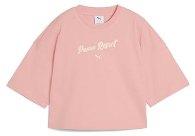 PUMA T-Shirt Oversize à Motif Premium ESS Femme M, Pink Fruit
