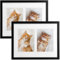bomoe 2x Bilderrahmen Collage für 2 Fotos 13x18 cm – Fotorahmen Collage aus Holz, Kunststoffglas, Metall-Aufhängung & Passepartout Multirahmen für Bilderrahmen Set – Bilderrahmen 13x18 Schwarz Galeria