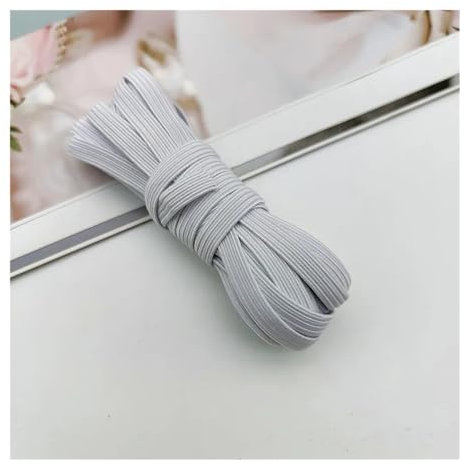 HUIJIQX - Cinta elástica de goma de 6 mm para costura doméstica (5 m, 10 m, 20 m, 40 m, 90 m), color blanco - 40 metros