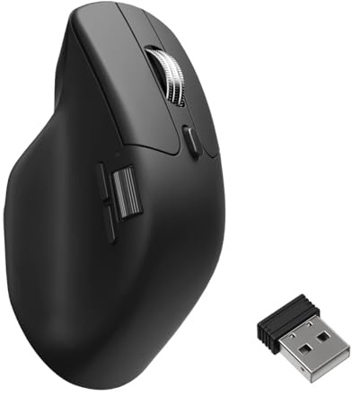 Keychron M6 8000 Hz Silent Wireless Bluetooth 5.3/2.4 GHz/Wired Connection Gaming Mouse, Lightweight Body Programmable PixArt 3950 Sensor (30K DPI / 750 IPS) for Windows Mac Linux - Black