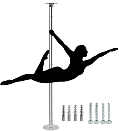 Dansstång Bärbar Bärbar Poledance-Stång för Hemmabruk 3.0 m 3.4 m 3.7 m, 45 mm Strippstång för Rotation och Statisk Användning, Borrmontering, Strippningsstång(3.8m - 4.0m (12.5ft - 13.1ft))