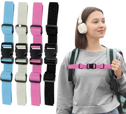 OPVYAEU Brustgurt Rucksack Kinder 4 Stück Verstellbare Rucksack Brustgurte Nylon Gurtband Schnalle Zubehör für Kinderrucksack Outdoor Sport Schule Wandern