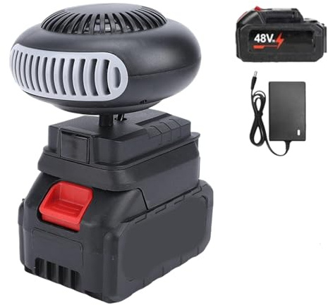 Rechargeable Heater, Battery Operated Heater, Portable Wireless Car Heaters with a Battery and a Charger, for Car, Camping, Home, Office, Fast Heating, Defrosting, Demisting (One Battery, 48V)