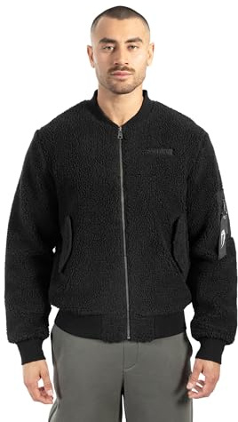 SMILODOX Bomberjacke Herren Ferell, Übergangsjacke aus weichem Teddyfell, Pilotenjacke Cleanes Design, kuschelige Streetwear Jacke für Freizeit Alltag und kombinierbar mit sportlichen Casual Outfits