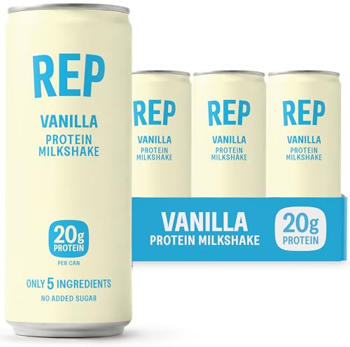 REP Vanilla Protein Shake | Only 5 Ingredients | 20g Protein | No Artificial Sweeteners | No Artificial Flavours | No Added Sugar | Clean Protein Shakes Ready To Drink | 8 x 250ml