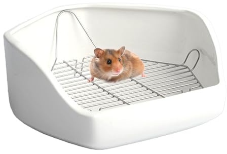 Petite toilette d'angle pour lapins - Bac à litière d'angle pour petits animaux - Poêle d'angle pentagonale amovible pour petits animaux - Pour l'intérieur - Pour chinchilla et canard