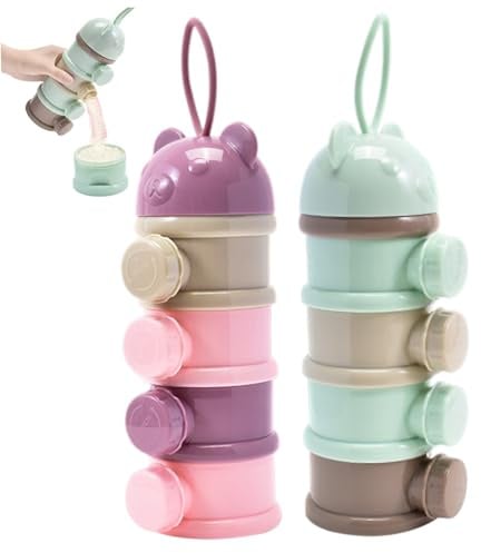 2-teiliger Babynahrungsspender, 4-lagiger Babynahrungsbehälter, stapelbarer Milchpulverspender, BPA-freier, auslaufsicherer Reisebehälter für unterwegs.