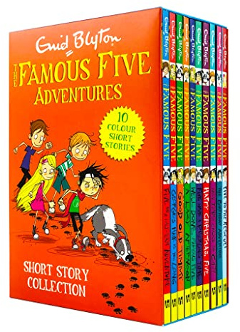 Enid Blyton Famous Five Adventures Short Story Collection 10 Books Box Set (Well Done Famous Five, A Lazy Afternoon, Good Old Timmy, George's Hair is too Long, Five and a Half-Term Adventure and MORE)
