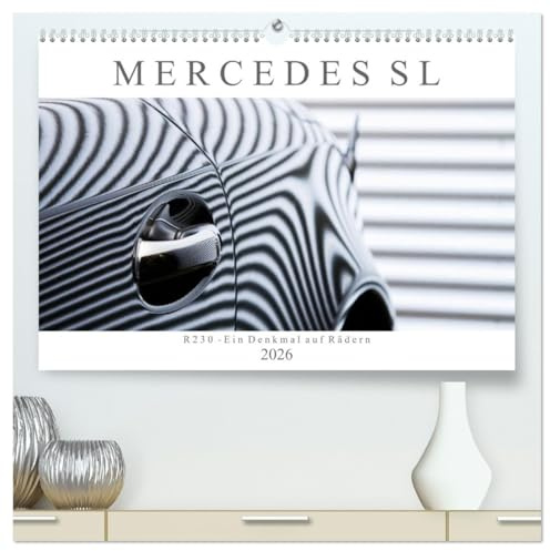 Mercedes SL R230 - Ein Denkmal auf Rädern (hochwertiger Premium Wandkalender 2026 DIN A2 quer), Kunstdruck in Hochglanz: Der Mercedes SL R230 ... heute als Klassiker (CALVENDO Technologie)