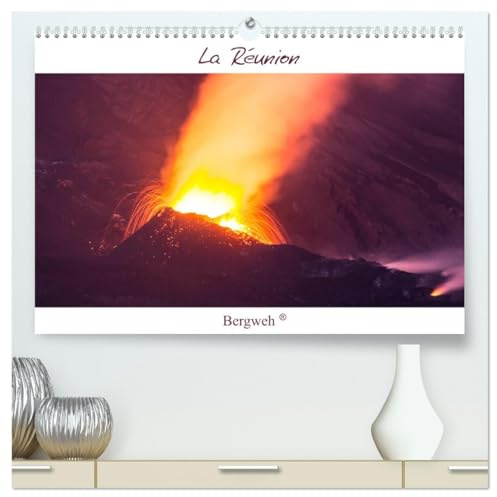 La Réunion - Bergweh ® (hochwertiger Premium Wandkalender 2026 DIN A2 quer), Kunstdruck in Hochglanz: Der feurige Vulkan Piton de la Fournaise, wilde ... von der Vielfalt La Réunions. (CALVENDO Orte)