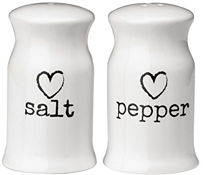 Premier Housewares Charm Salt and Pepper, White, W5 x D5 x h8cm