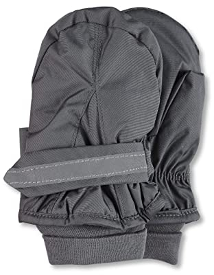 Sterntaler Fäustling mit Daumen, wasserabweisend, mit elastischem Bündchen und Klettverschluss, gefüttert - unisex Accessoires für Babys & Kleinkinder - dunkelgrau, Gr. 4