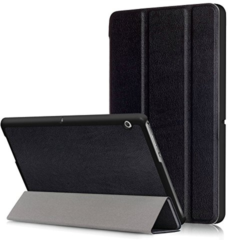 Kepuch Custer Funda para Huawei MediaPad T3 10 AGS-W09 AGS-L09 AGS-L03,Slim Smart Cover Fundas Carcasa Case Protectora de PU-Cuero - Negro