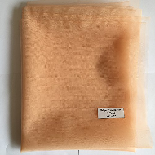 Cupidlovehair Bequeme Breathable Soft Professional Schweizer Spitze für die Herstellung von Lace Perücke, machen Lace Closure Frontal, Lace Perücken Cap, Toupee Cap (Beige/Transparent)