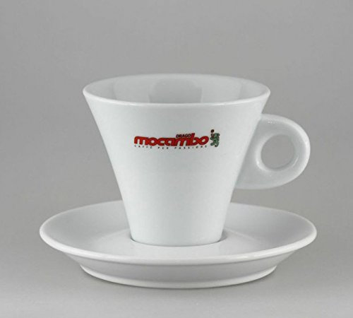 Mocambo Caffé Porzellan Latte Tasse, 200 ml, Weiß, Klassiker, Zuhause, Wiederverwendbar