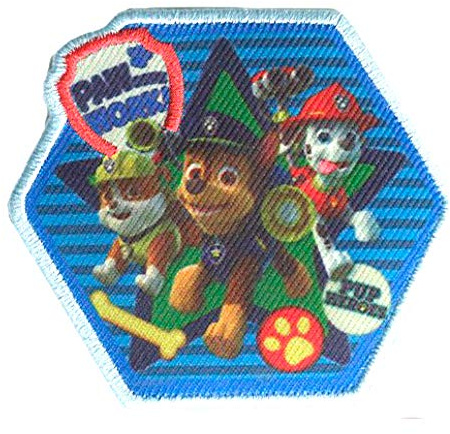 Comercial Mercera Paw Patrol Paw Some Work Aufnäher zum Aufbügeln 6,2 x 7 cm Bügelbild für Kinder mit Superhunde Hund Welpen Fan, Bügelpatch Patches Bügelflicken Geschenk