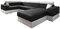 mb-moebel Ecksofa Sofa Eckcouch Couch mit Schlaffunktion und Zwei Bettkasten Ottomane U-Form Schlafsofa Bettsofa Polstergarnitur Georg SUPER (Schwarz + Weiß, Ecksofa Links)