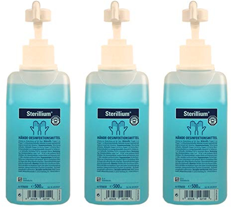 3x Sterillium® Händedesinfektionsmittel - 500 ml - B083JF994| Packung (100 Stück)