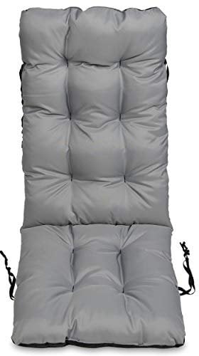SuperKissen24. Stuhlkissen Sitzkissen und Rückenkissen für stühle - 48x123 cm - Outdoor und Indoor - grau