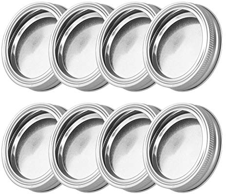 12 Stück Ersatzdeckel Edelstahl Normaler Mund Mason Jar Deckel und Bänder, 70MM Einmachglas Ersatzdeckel Twist Off Deckel Glasdeckel, Auslaufsicher Und Sicher, Für Gewürze,Süßigkeiten,Kekse,Marmeladen