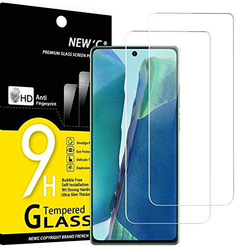 NEW'C Lot de 2, Verre Trempé pour Samsung Galaxy Note20, Film Protection écran efficace contre les Rayures - sans Bulles - Ultra Résistant (0,33mm HD Ultra Transparent) Dureté 9H Glass