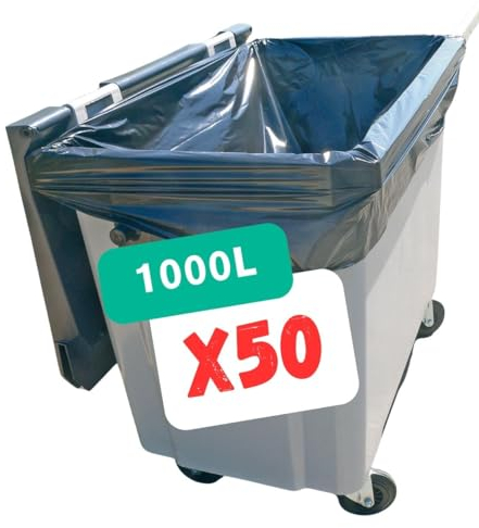 SANYGIENE | Sac Poubelle 1000-1100l X50 | Housses Protection Conteneur 1000 Litres | Certfié REACH et FSC | Epaisseur 30µ | Anti Saletés - Anti Fuite - Anti Odeur | Hygiène Propreté Collecteur Déchets