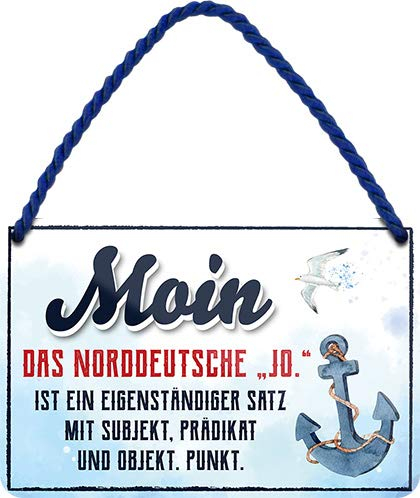 schilderkreis24 Blechschilder Kollektion 18x12cm – Nordsee, Ostsee & Meer: Dekoration & Geschenkideen mit maritimen Sprüchen (Moin, Das Norddeutsche Jo)