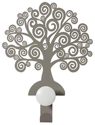 Arti & Mestieri Albero della Vita - Set di Ganci (2 Pezzi) da Muro Appendiabiti di Design 100% Made in Italy - in Ferro, 20 x 29 cm - Fango