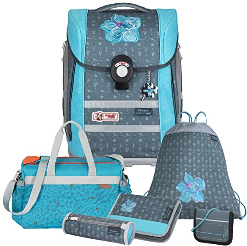 Flower - McNeill Ergo Primero Schulranzen-Set 6tlg. mit Sporttasche - BRUSTBEUTEL GRATIS DAZU