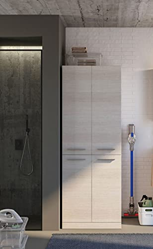 Dafne Italian Design Mobile Lavanderia Porta Lavatrice Rovere Tranchè Chiaro Misura Colonna L.70cm P.62cm