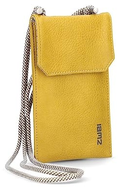 Zwei Handytasche zum Umhängen MP10 Smartphone-Etui für max. 16 x 9 cm große Smartphones, längenverstellbarer Riemen, wasserfestes Kunstleder (Yellow)