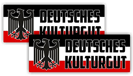 cut-it folientechnik & design 2X Deutsches Kulturgut Aufkleber 14x5cm Kult Sticker Oldtimer German Auto Vintage Oldschool Youngtimer V8 Motorrad Tankaufkleber
