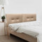 DHOME Tête de lit en Similicuir ou Tissu acualine uni avec Boutons Double divisé en 2 pièces Tête de lit rembourrée Haut DE Gamme (Similicuir Champagne, 210cm Double (Lits 200))