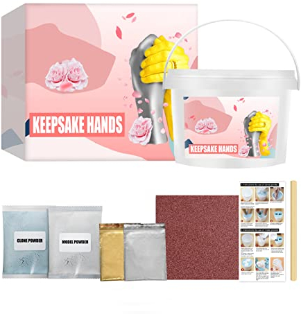 Syfunlv 3D Handabdruck Set für Paare,Gipsabdruck Hände Paar 3D Gipsabdruck Set Gipsabdruck Paar,MIT Falteimer,für Ihn und Sie - Partner Geschenke - Gipsabdruck Hände Paar & Pärchen