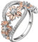 Whoiy Gaensebluemchen Ring, Ring Gravur Silber Eheringe Elegante Blume Zirkonia 60 (19.1) Verlobungsring für Frauen
