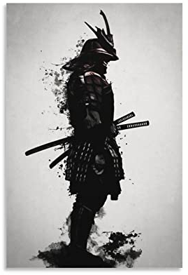 YYKG Gepanzerte Samurai-Leinwand-Kunstposter und Wandkunstdruck, modernes Familien-Schlafzimmer-Deko-Poster, 40 x 60 cm