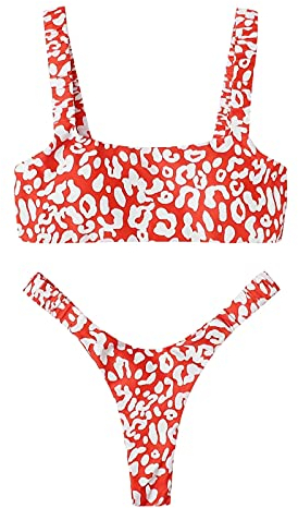 WLHBF Bikinis Set Damen Wire Bademode Tankinis Set Zwei Bikini Badeanzüge Split sexy Stück Bedruckte Damensling Badebekleidung Steinhart Uhren