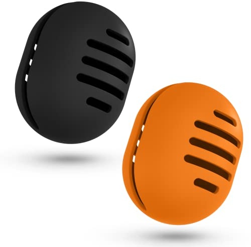 Fauxomor Lot de 2 Respirant Porte-éponge de Maquillage pour les Voyages,Support Eponge Maquillage en Silicone Incassable,étui Portable pour tous Les Types Beauty Blender,Noir+Orange