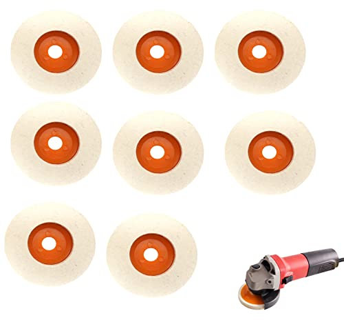 8 Pcs Winkelschleifer Wolle Schwabbelscheibe,Wolle Polieraufsatz Winkelschleifer, Winkelschleifer Schleifschleifen Tool,Polierscheibe Winkelschleifer, für Polierscheiben für Bohrmaschine