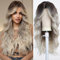UEVIES Perücke, lang, braun, blond, gewellt, synthetische Perücke, natürliche, realistisch aussehende Perücke für Damen, Mittelteil mit Pony, 26 Zoll, für Halloween, Cosplay, Party, täglicher Gebrauch