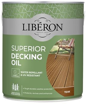 Liberon Superior Decking Oil Water Repellent and UV Resistant (Teak 2.5 Litre)